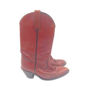 Frye Red Heeled Boots Classic Western Style